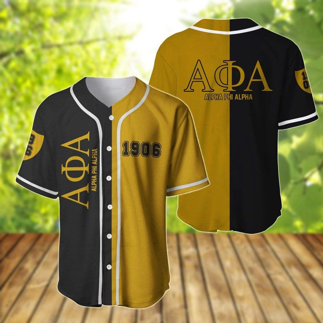 Black Yellow Alpha Phi Alpha 3D Baseball Jersey – Annie Arts Shop