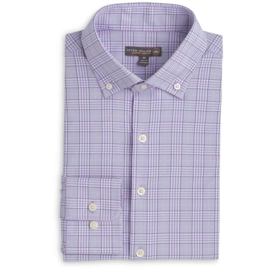 Peter Millar Men’s African Violet English Performance Woven Dress Shirt