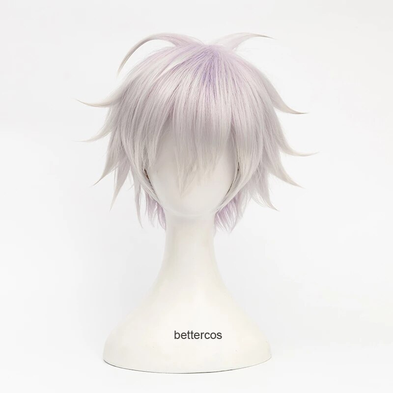 Anime Cosplay Jujutsu Kaisen Cosplay Gojo Satoru Wig White And Light Purple Mixed Color Cosplay Wigs With Sunglasses +Wig Cap alx