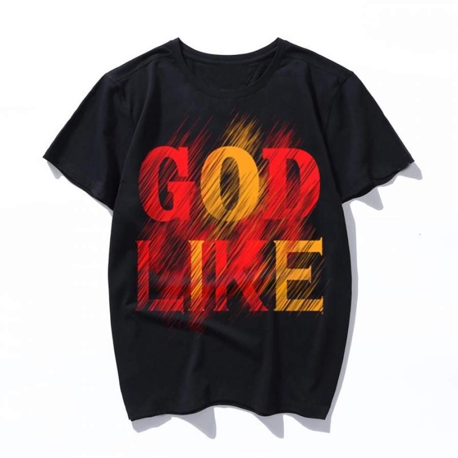 god like distortion Korean Kpop Tops Female T-shirt Ulzzang Streetwear 80s Funny Shirt 90s Vintage Printed Tshirt Women men