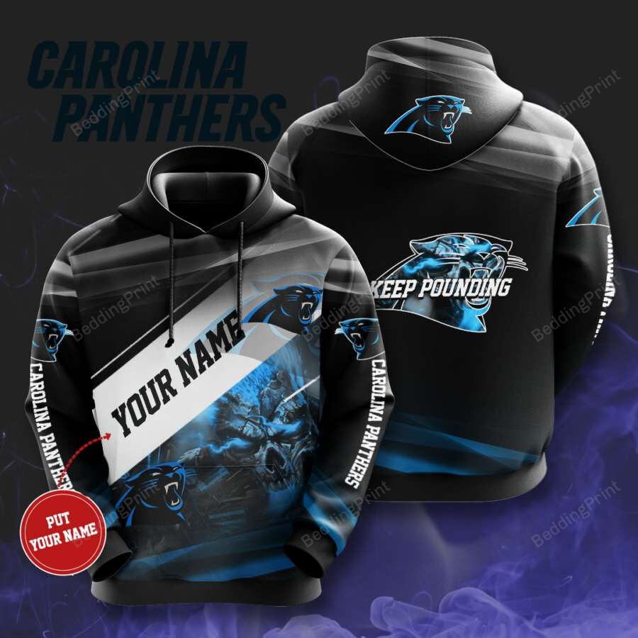 Personalized Carolina Panthers Custom Name 3D All Over Print Hoodie, Zip-Up Hoodie