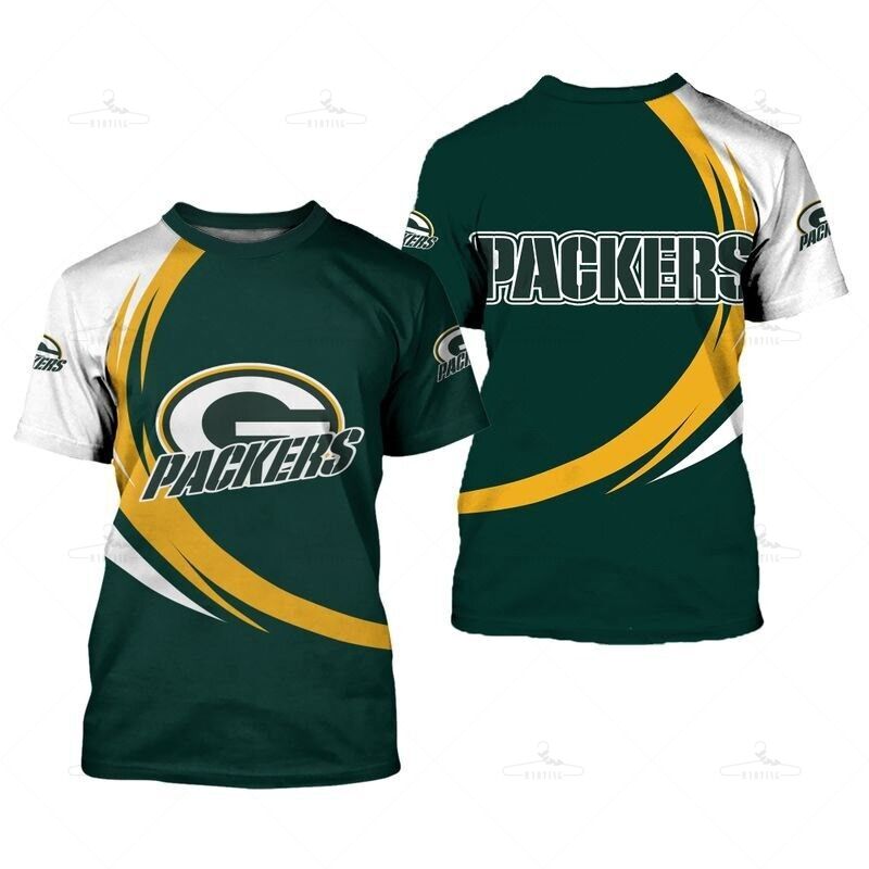 Green Bay Packers T-Shirt Curve Style Gift For Men