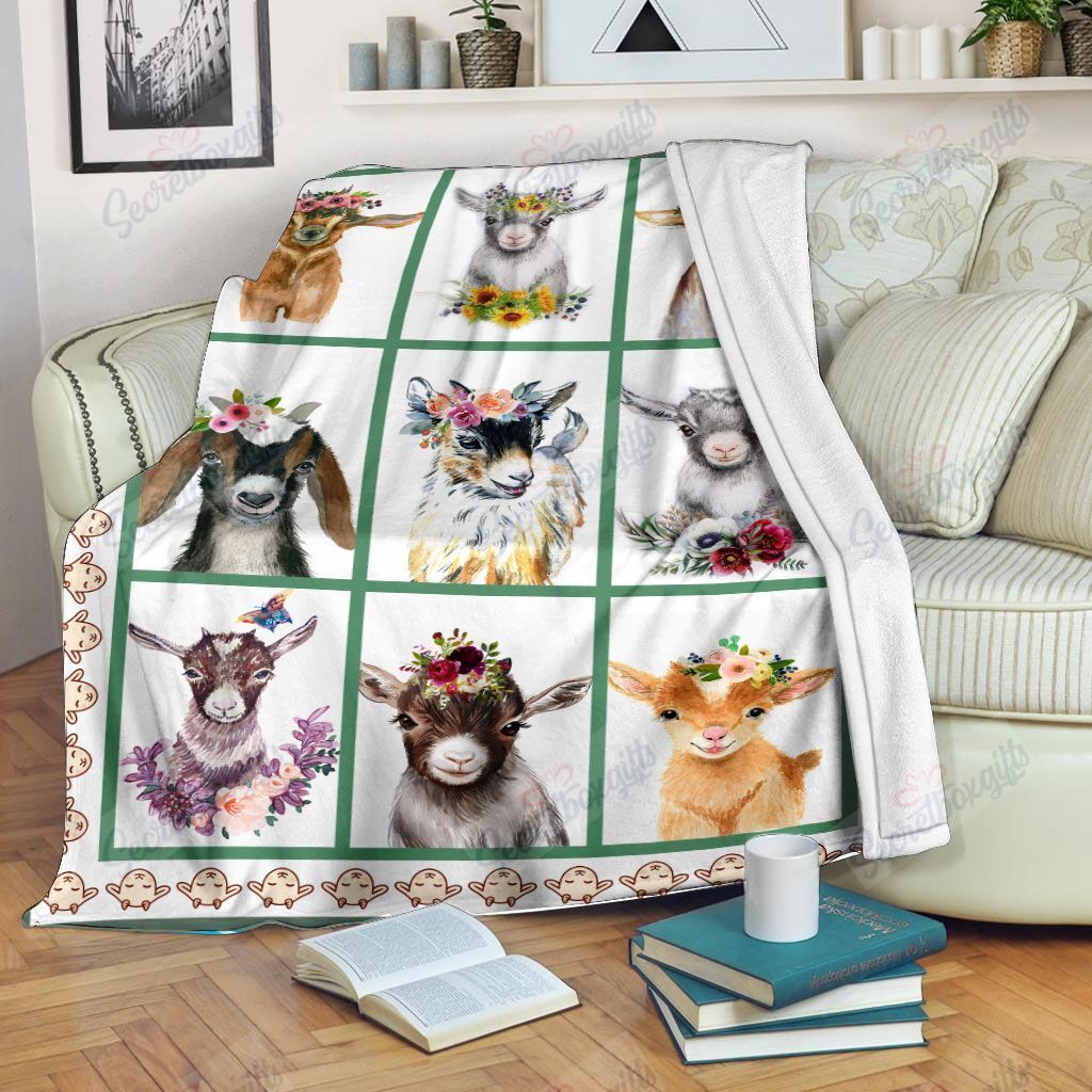 Goat Flower Group Xa1601038Cl Fleece Blanket