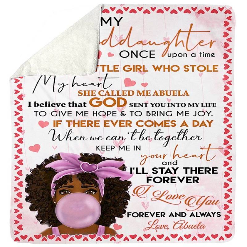 To My Granddaughter She Called Me Abuela Keep Me In Your Heart Fleece Blanket Sherpa Blanket