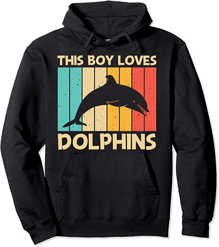 Cool Dolphin For Boys Kids Dolphins Beluga Whale Sea Animal Pullover Hoodie