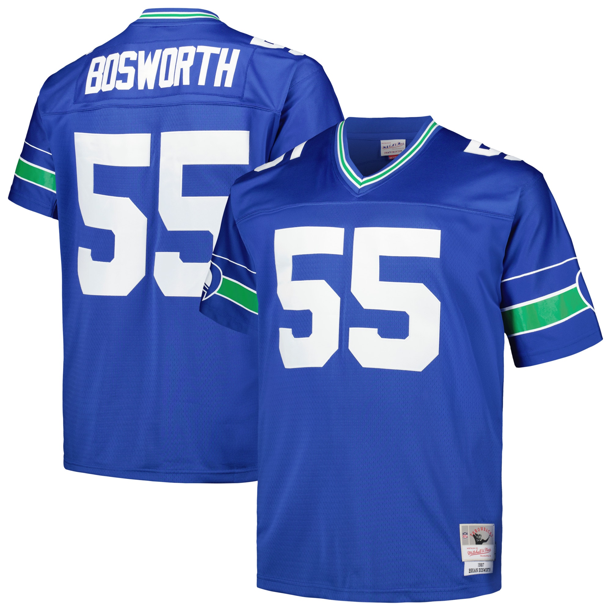 Brian Bosworth Seattle Seahawks Mitchell & Ness Big & Tall 1987 Legacy Retired Player Jersey – Royal