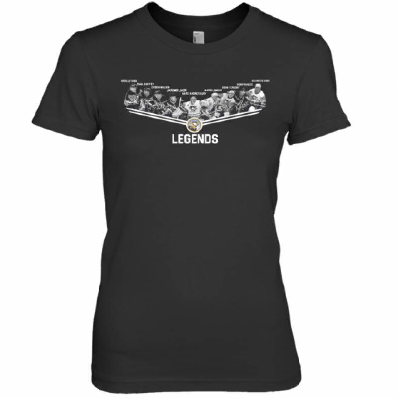 Pittsburgh Penguins Legends Team Player Signature Premium Women's T-Shirt