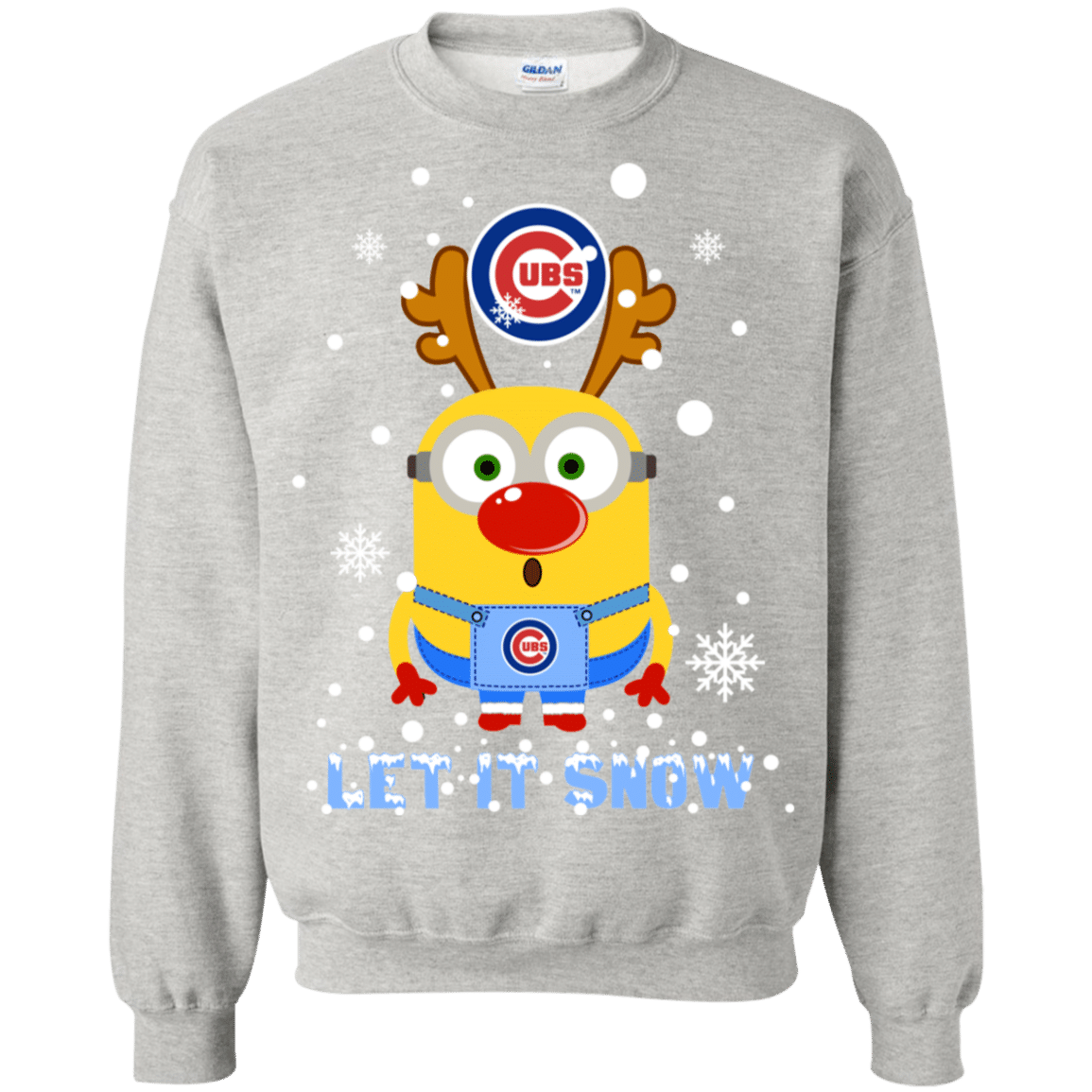 Check out this awesome Minion Chicago Cubs  Ugly Christmas Sweaters Let It Snow Sweatshirt