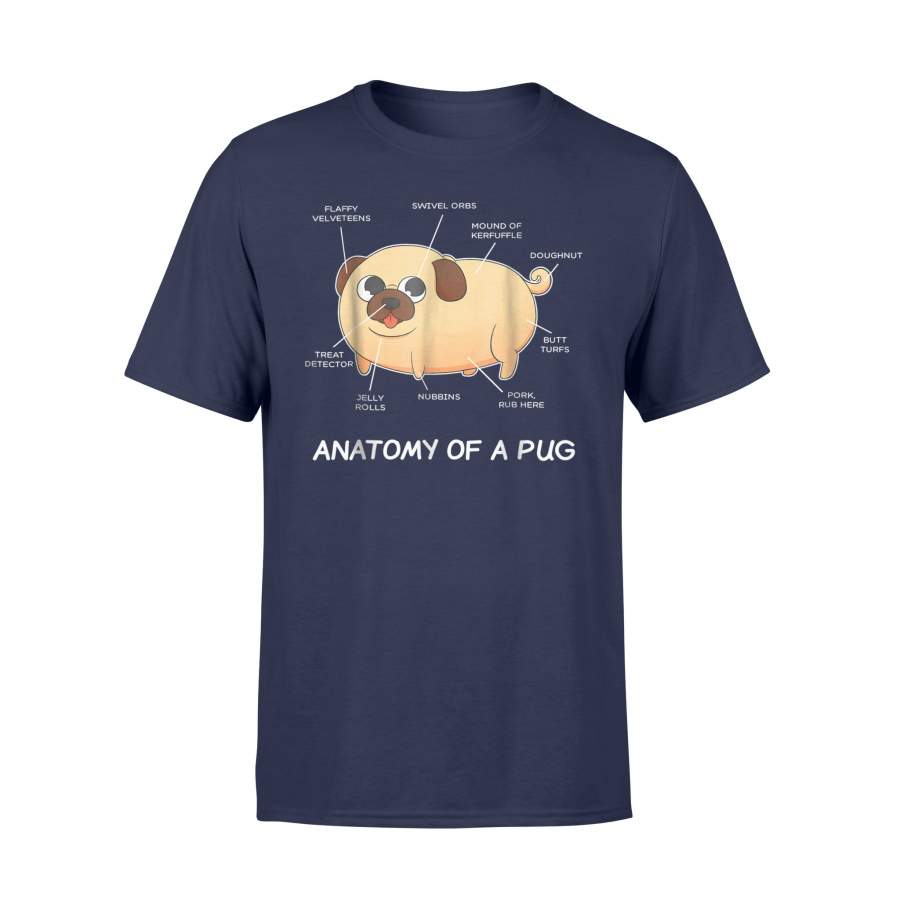 Anatomy Of A Pug Funny Puppy Dog Cute Body T Shirt