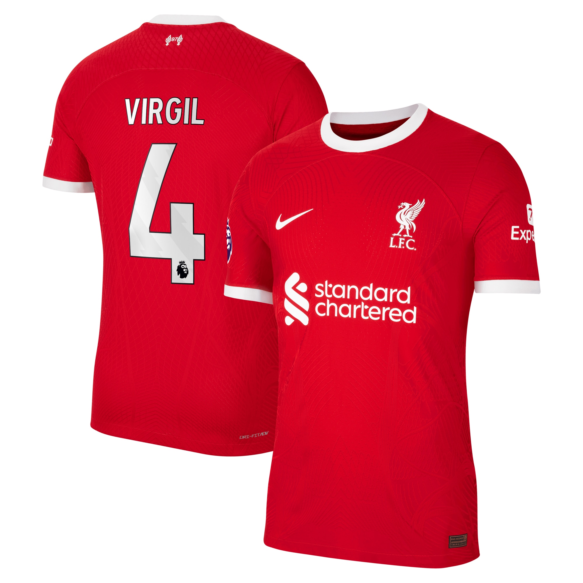 Virgil Van Dijk Liverpool 2023/24 Home Authentic Player Jersey – Red