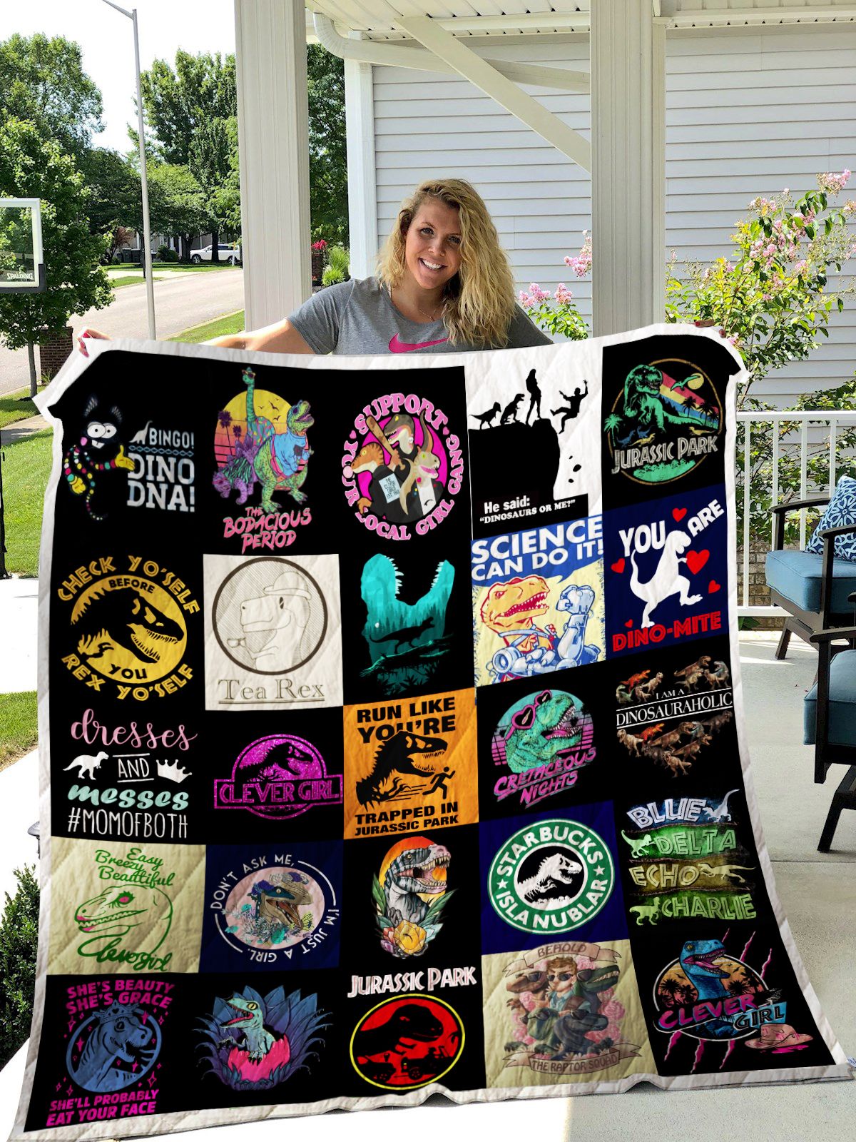 Jurassic Park 3D Quilt Blanket 1984