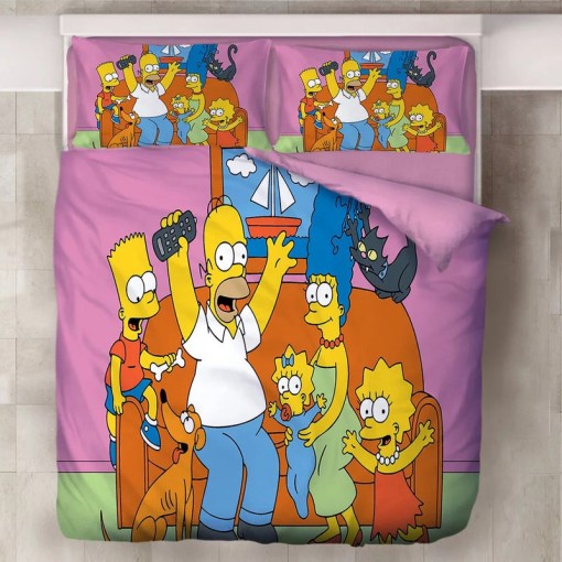 Anime The Simpsons Homer J Simpson 6 Duvet Cover Pillowcase Home Decor 3D Bedding Set