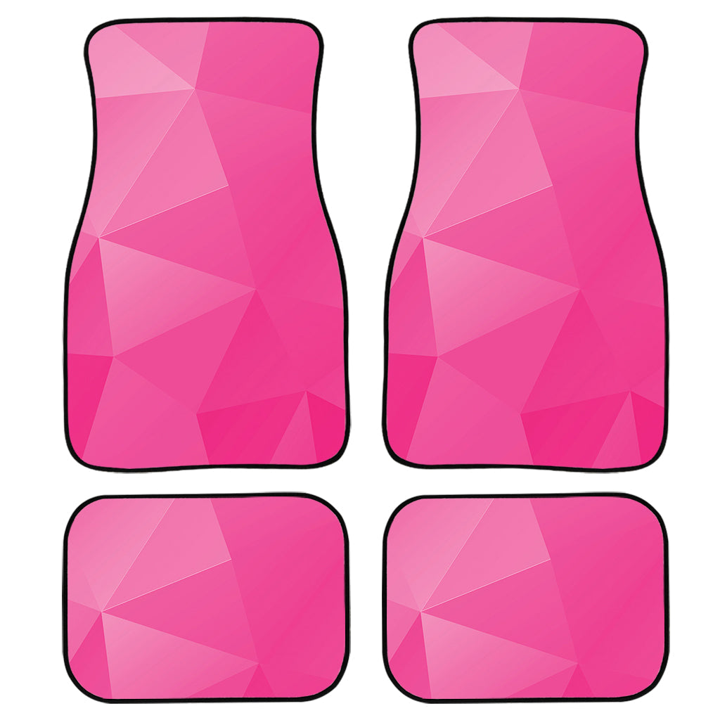 Pink Polygonal Geometric Print Front And Back Car Floor Mats, Front Car Mat