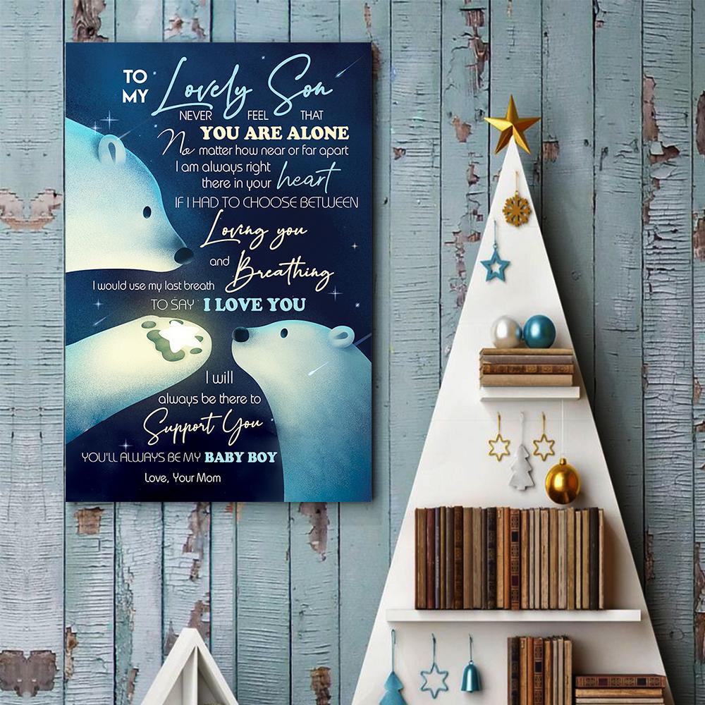 Mom To Son I Am Always Right There In Your Heart Canvas And Poster