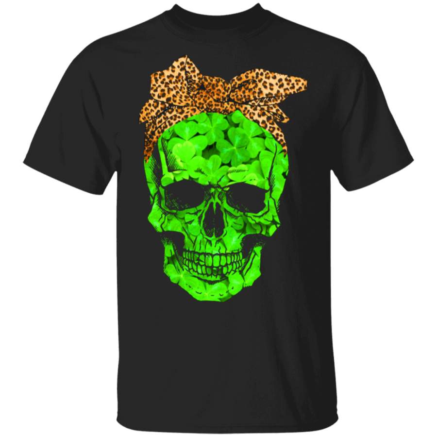 St Patrick Day Skull Leopard T-Shirt