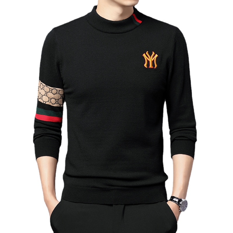 2022 Men’s Mock Neck Pullovers Casual Male Designer Clothing Turtleneck Sweater Luxury Knit Embroidered Sweaters Top Grade S-4XL alx