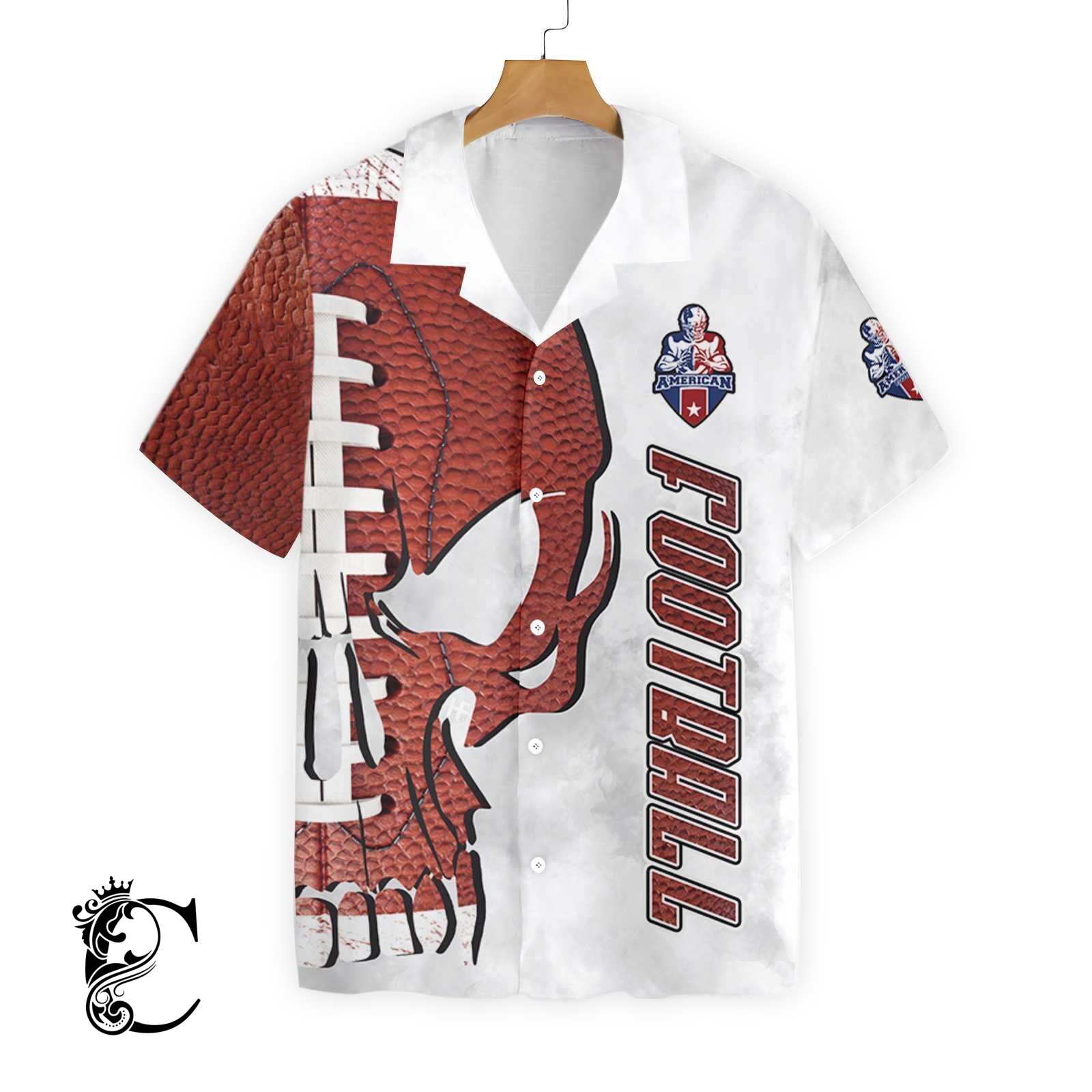 American Football And Skull Ez24 3003 Hawaiian Shirt