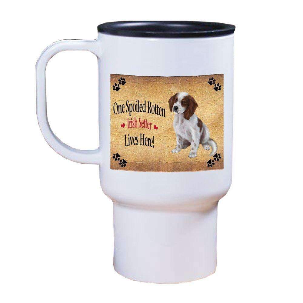 Red And White Irish Setter Puppy Spoiled Rotten Dog Travel Mug