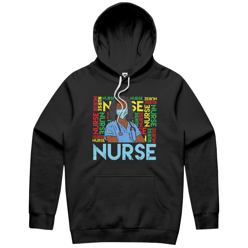 Black History Nurse African American Pride Melanin Bhm Women Hoodie