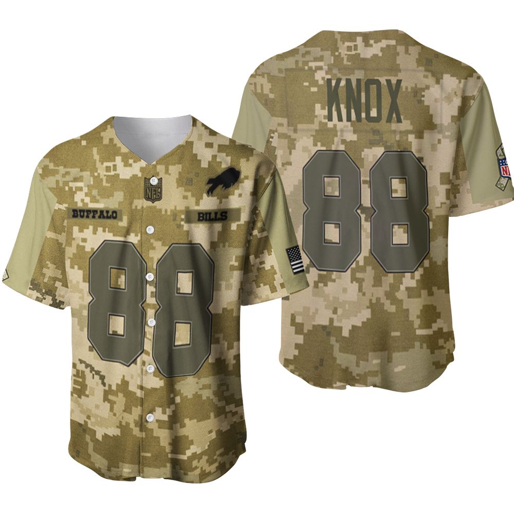 Buffalo Bills Dawson Knox #88 Great Player NFL American Football Team Logo Camouflage 3D Designed Allover Gift For Bills Fans Baseball Jersey