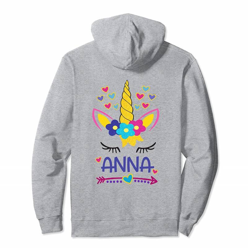 Anna Unicorn Hearts Flowers Arrow Girls Personalized Gift Pullover Hoodie, T Shirt, Sweatshirt