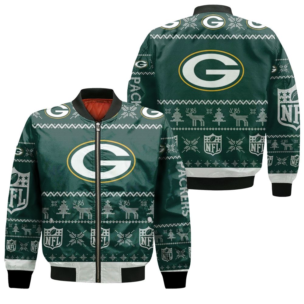 Green Bay Packers Ugly Sweatshirt Christmas 3D Bomber Jacket