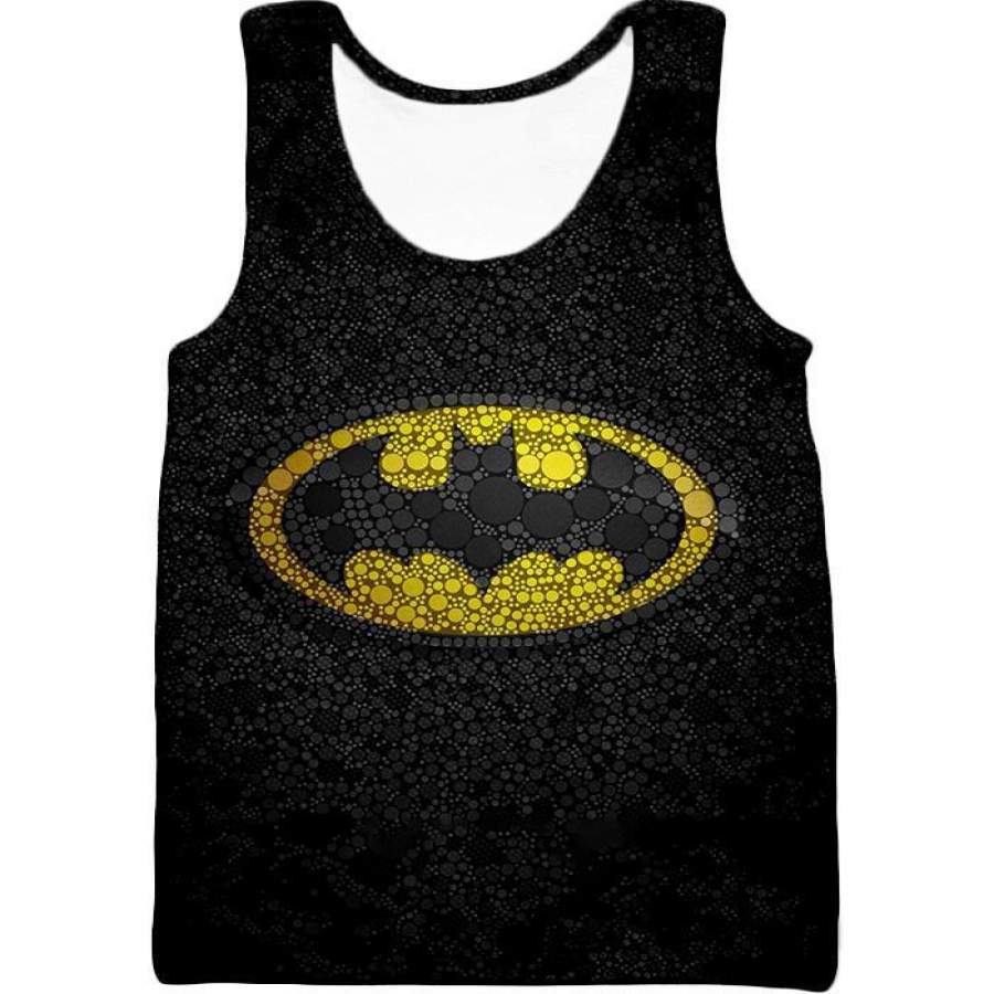 Unique Batman Justice Symbol Promo Dotted Black Tank Top