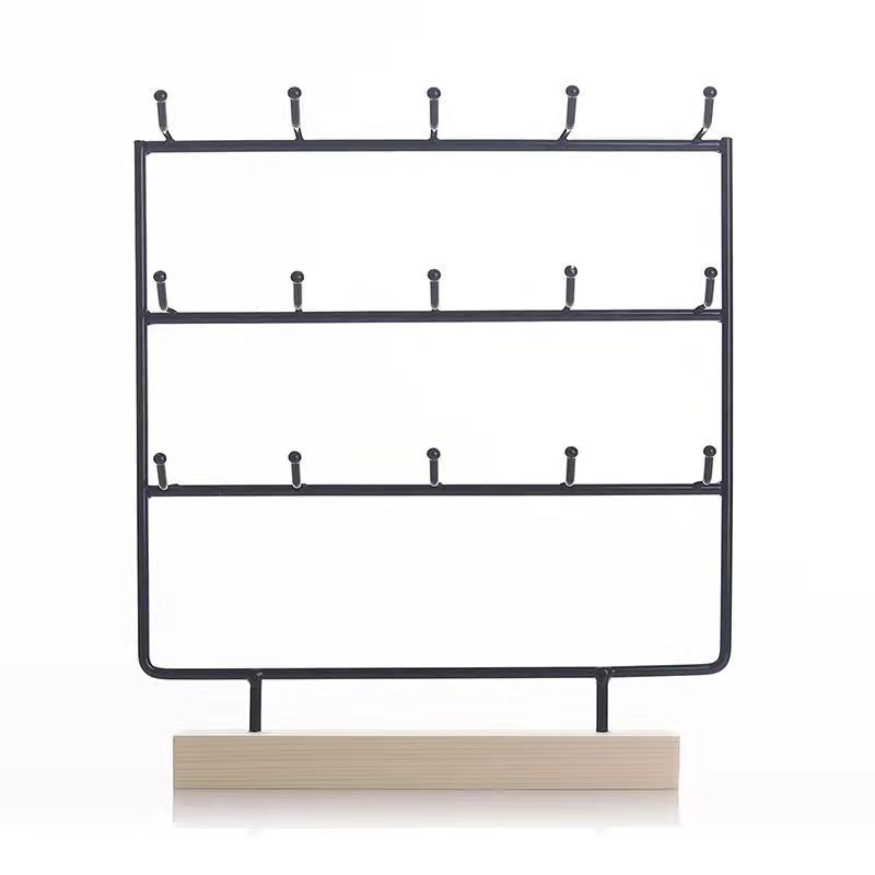 White Earrings Jewelry Display Stand Hook Up Jewelry Organizer Rack Holder Activity Necklace Ring Display Stand Store Decoration alx