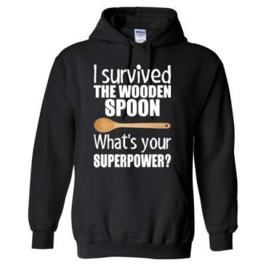 AGR I Survived The Wooden Spoon Whats Your Superpower – Heavy Blend™ Hooded Sweatshirt