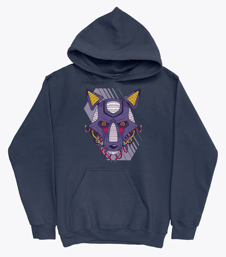 Cyber Wolf Pullover Hoodie T-Shirt