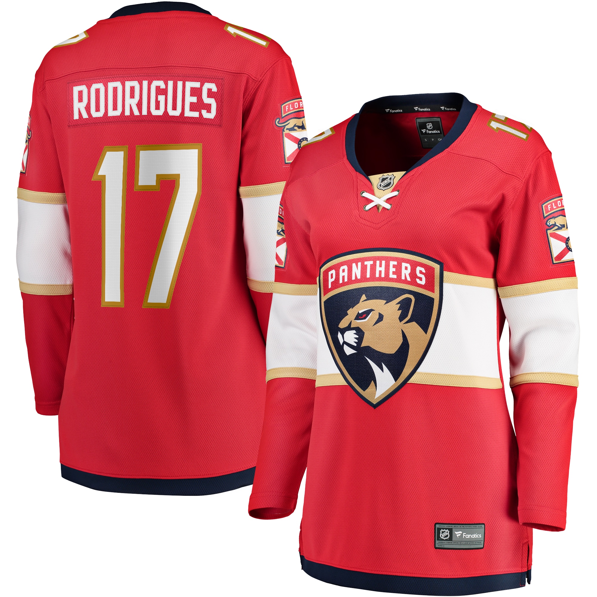 Evan Rodrigues Florida Panthers Branded Women's Home Breakaway Player Jersey – Red