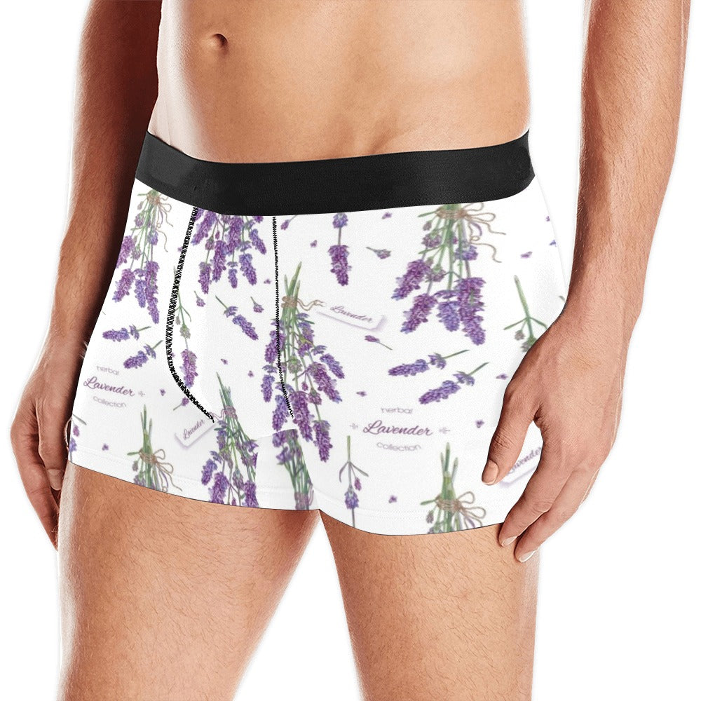 Lavender Flower Design Pattern Men’S All Over Print Boxer Briefs Men’S Underwear