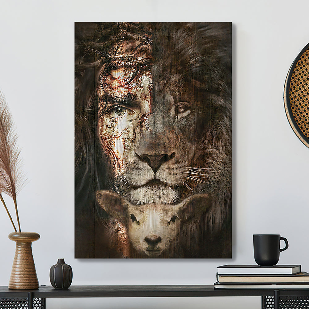 Scripture Canvas – Jesus Christ Poster – Christian Canvas Art – Lion And Goat Canvas Poster – Jesus Canvas – Ciaocustom