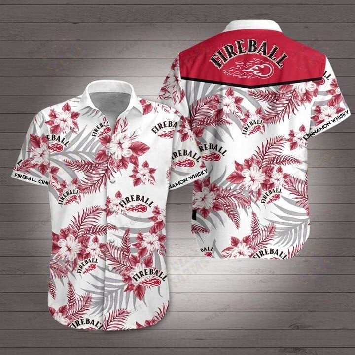 Fireball Cinnamon Whisky Hawaiian Shirt 3Hs-E3L1