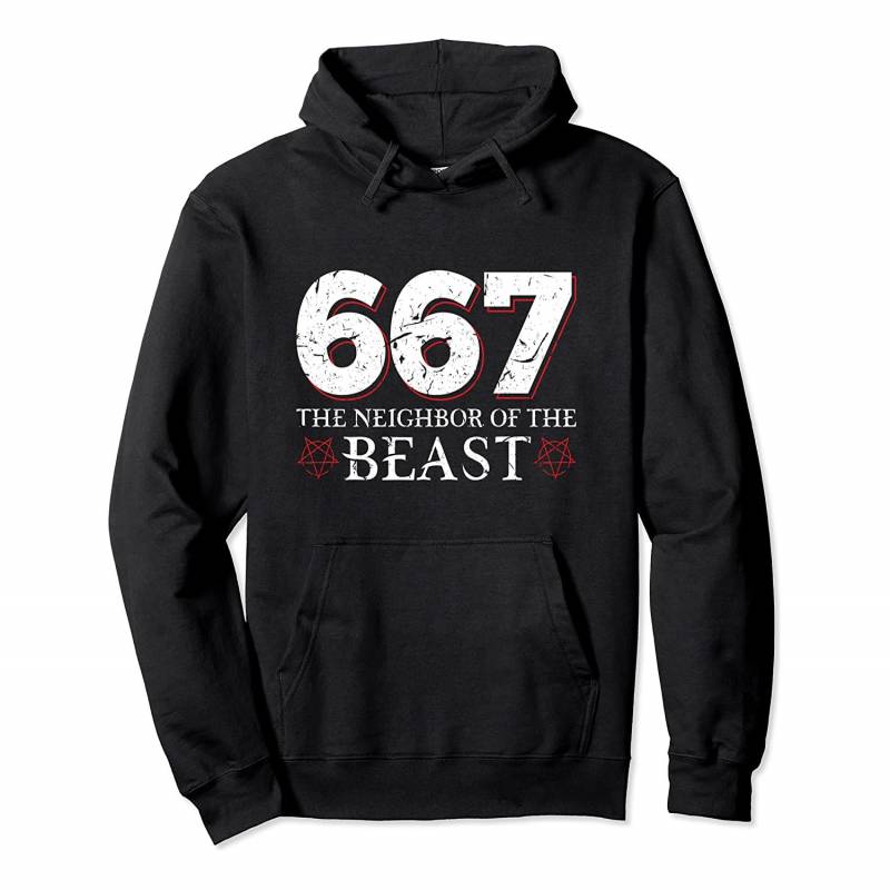 667 The Neighbor of the Beast Funny Satanist Satanic Lucifer Pullover Hoodie