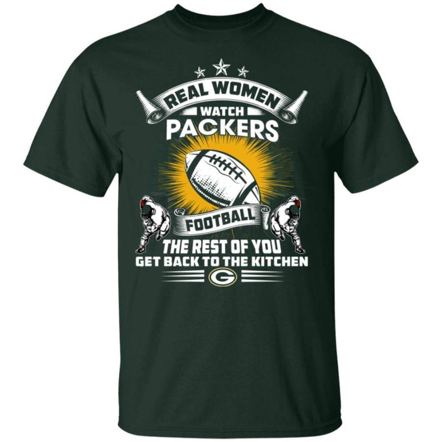 Funny Gift Real Women Watch Green Bay Packers T Shirt