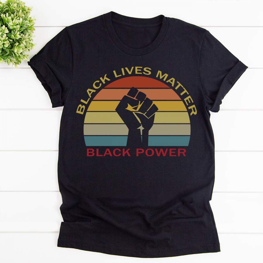 Black Lives Matter Black History Power Pride Vintage Black Cotton T Shirt For Men and Women S-6XL Gift