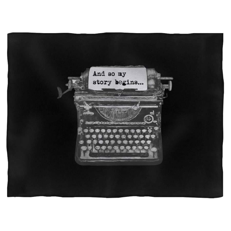 And So My Story Begins Quote And Typewriter Blanket