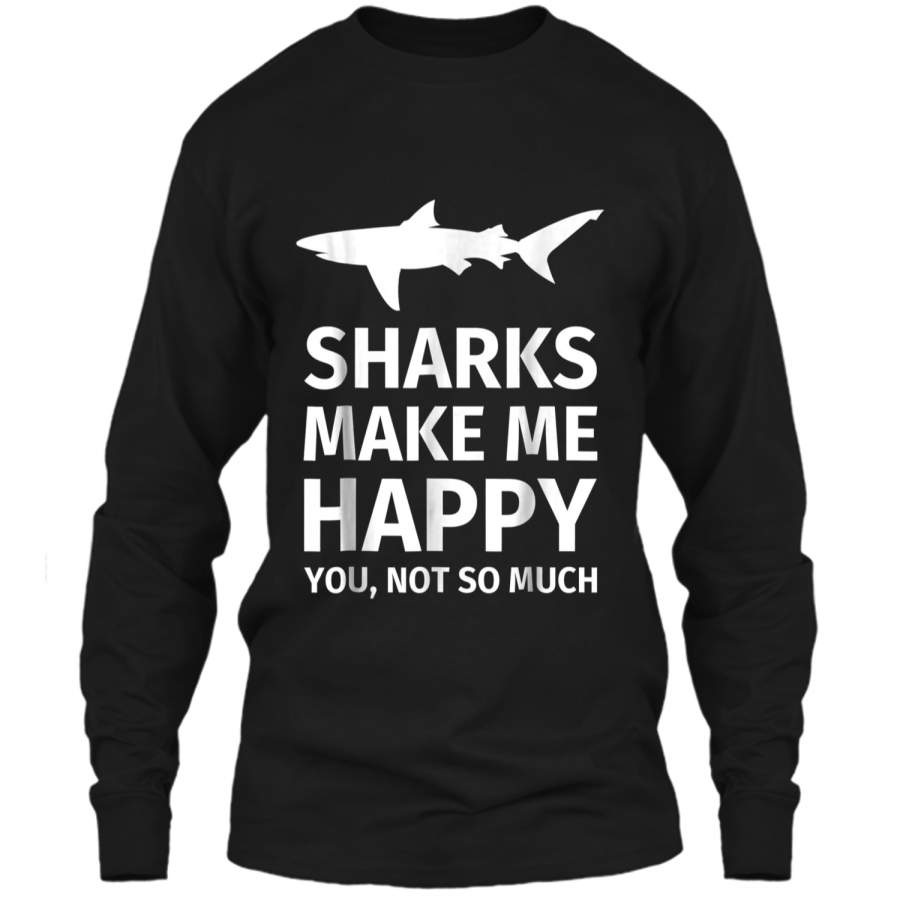 Shark Gifts for Shark Lovers – Funny Sharks Happy  LS Ultra Cotton Tshirt