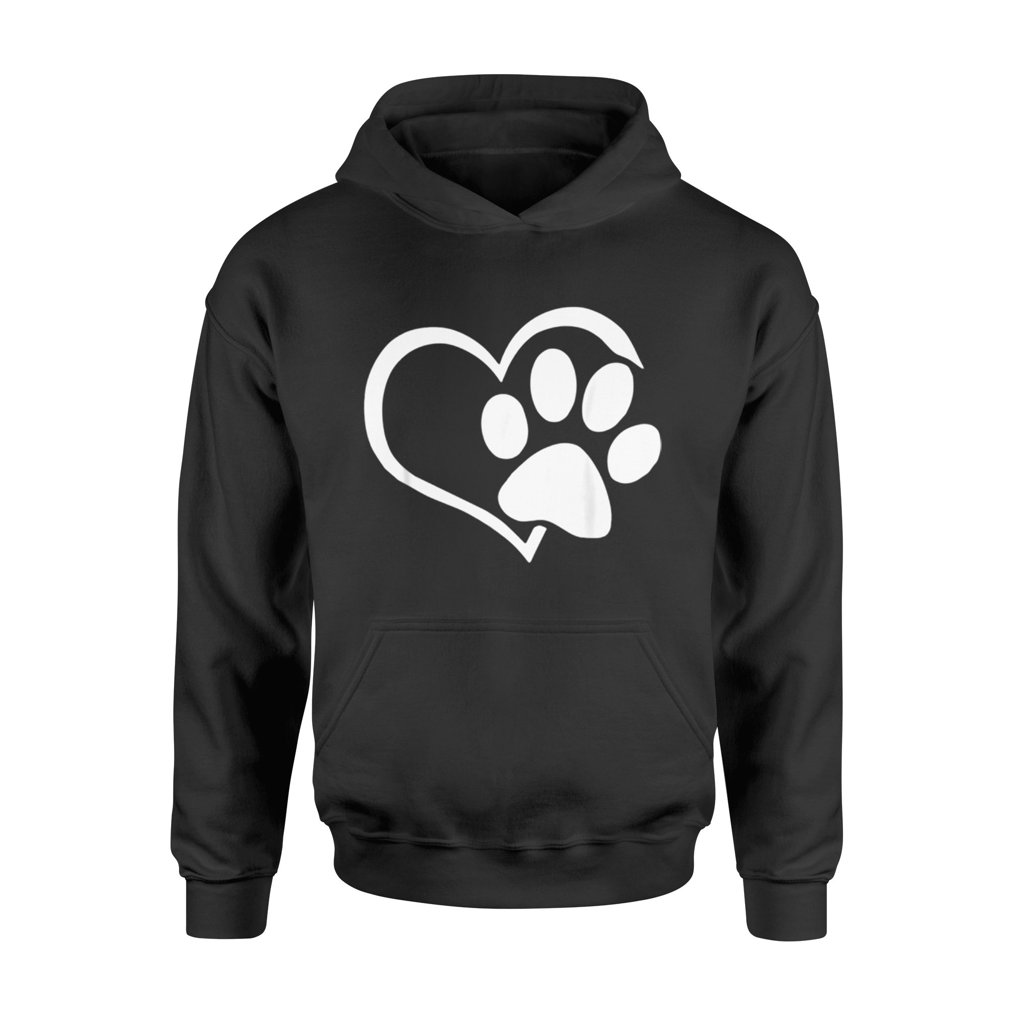 Animals gift idea Puppy Shirt- I Love Dogs Paw Print Heart Cute Women Men T-Shirt – Standard Hoodie