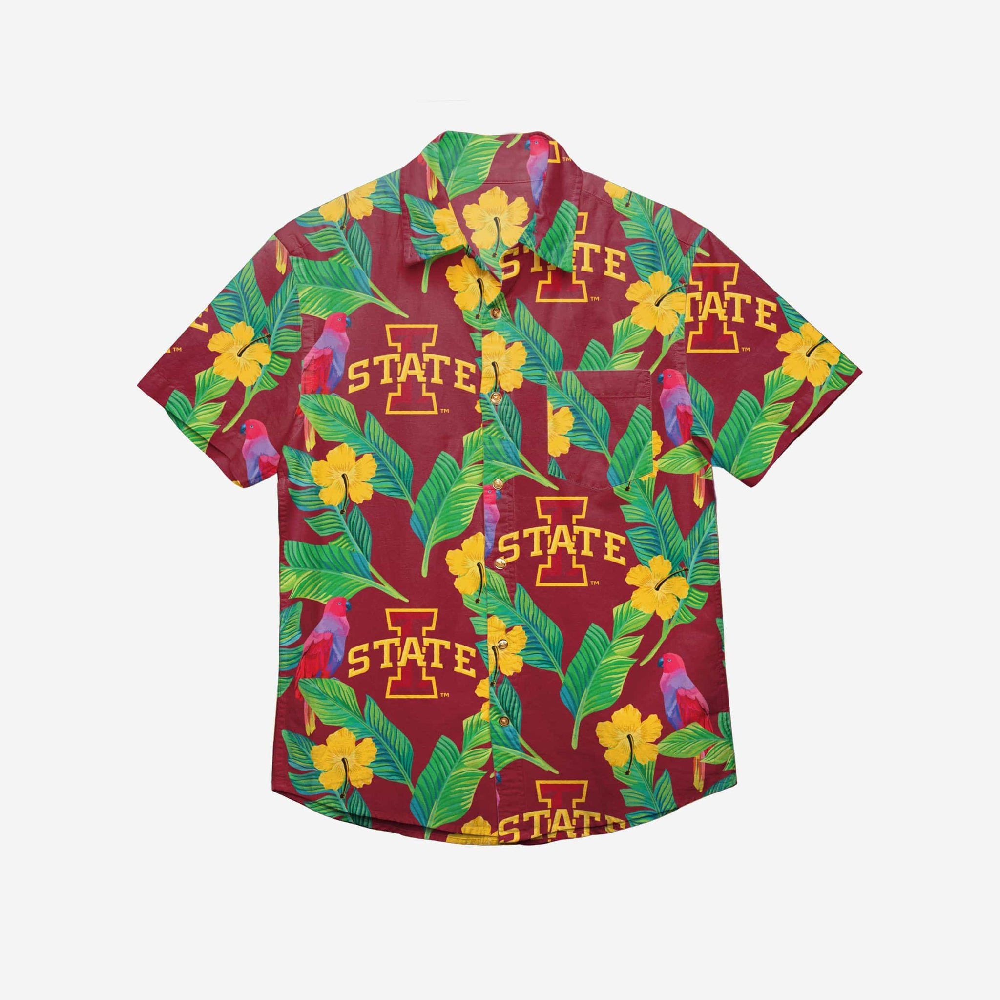 Iowa State Cyclones Floral Button Up Hawaii Shirt Ha86240