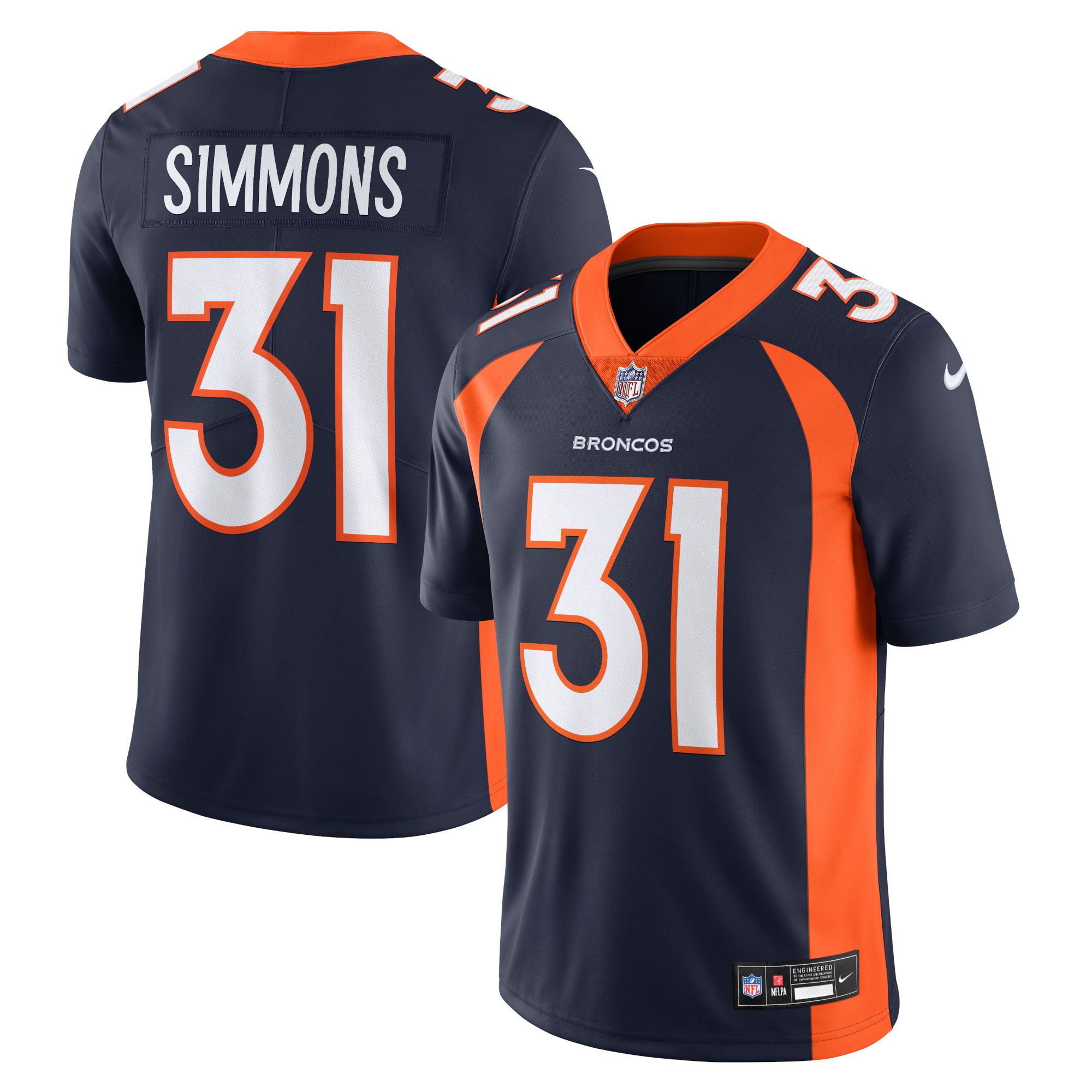 Men’s Denver Broncos Justin Simmons Navy  Vapor Untouchable Limited Jersey