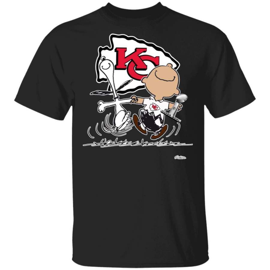 Kansas City Chiefs Super Bowl Champs T-shirt Snoopy And Charlie Brown Tee MT02