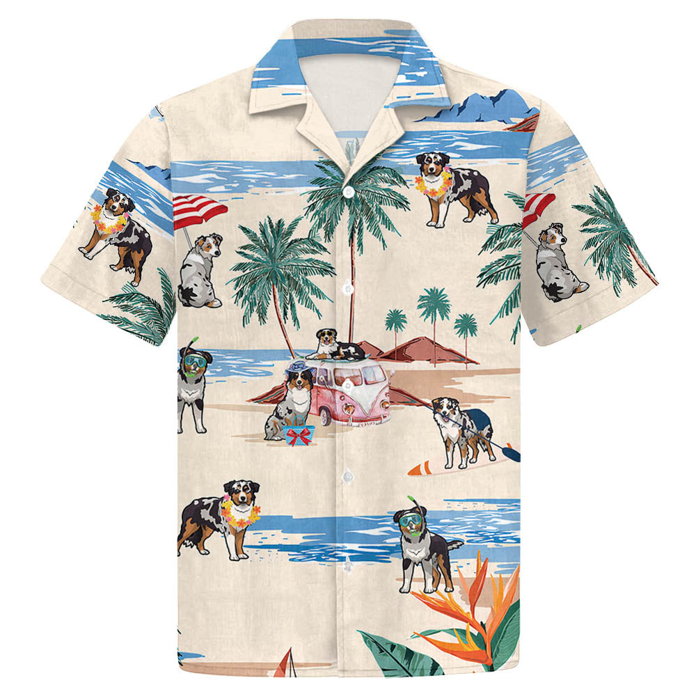 Australian Shepherd Summer Beach Hawaiian Shirt