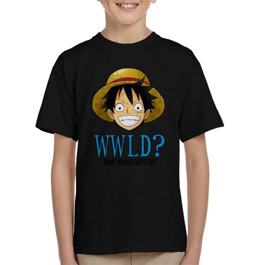 WWLD What Would Monkey D Luffy Do One Piece Kid’s T-shirt