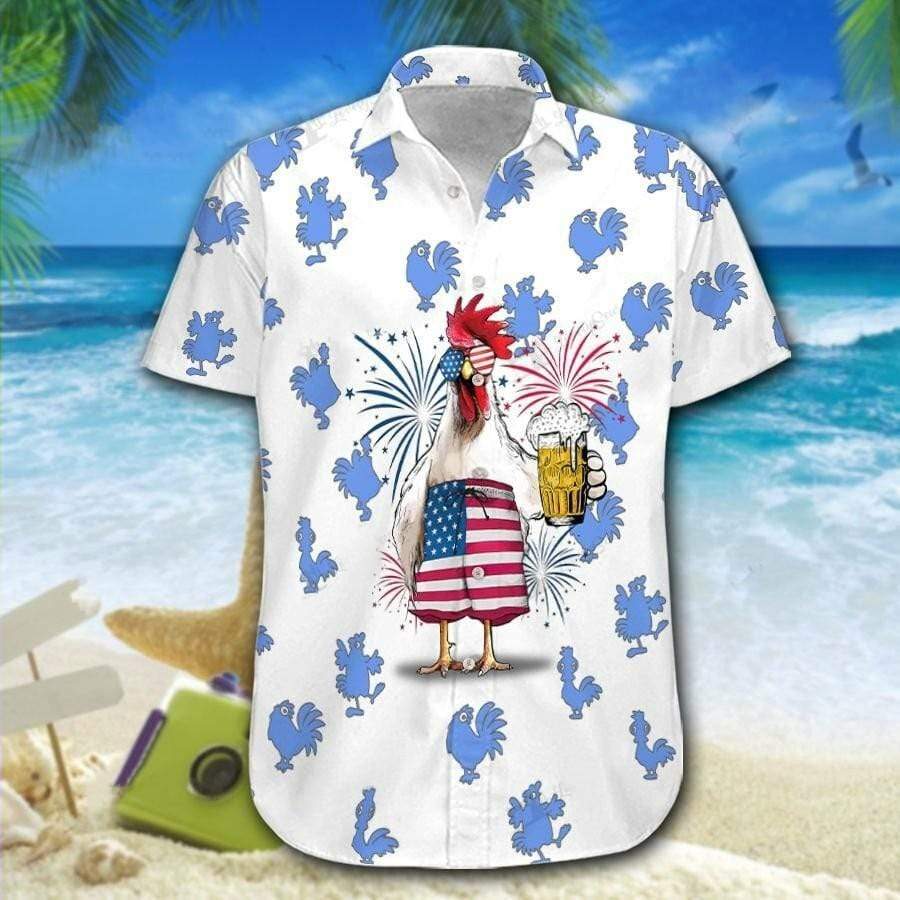 Hawaii Aloha Shirts Chicken Beer Lover Hawaii Shirt For Men Women Ha35414