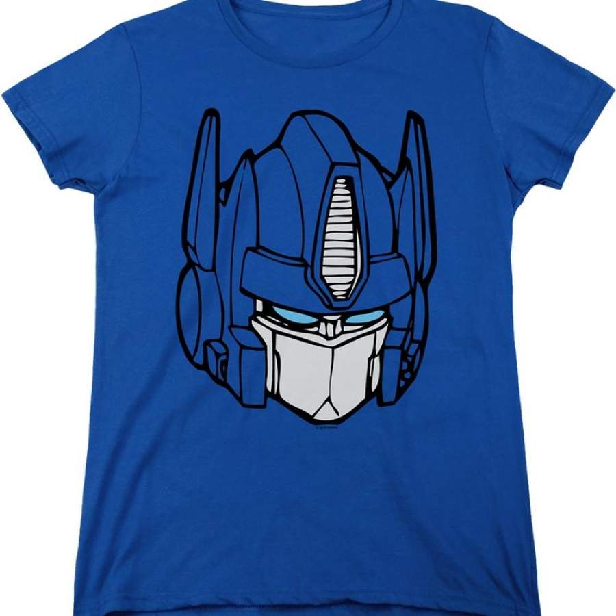 Womens Optimus Prime Head Shot Transformers Shirt - Gochildhood