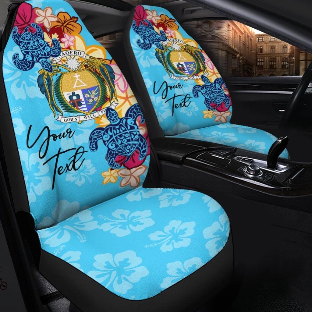 Nauru Aloha Summer Tropical Style Custom Name Car Seat Covers