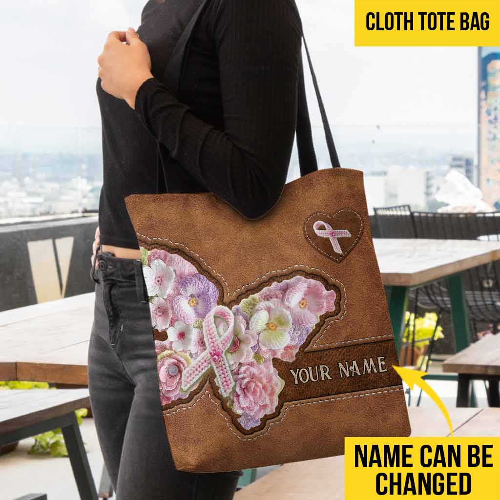 In October We Wear Pink – Breast Cancer Awareness Personalized 3D Printed Tote Bag