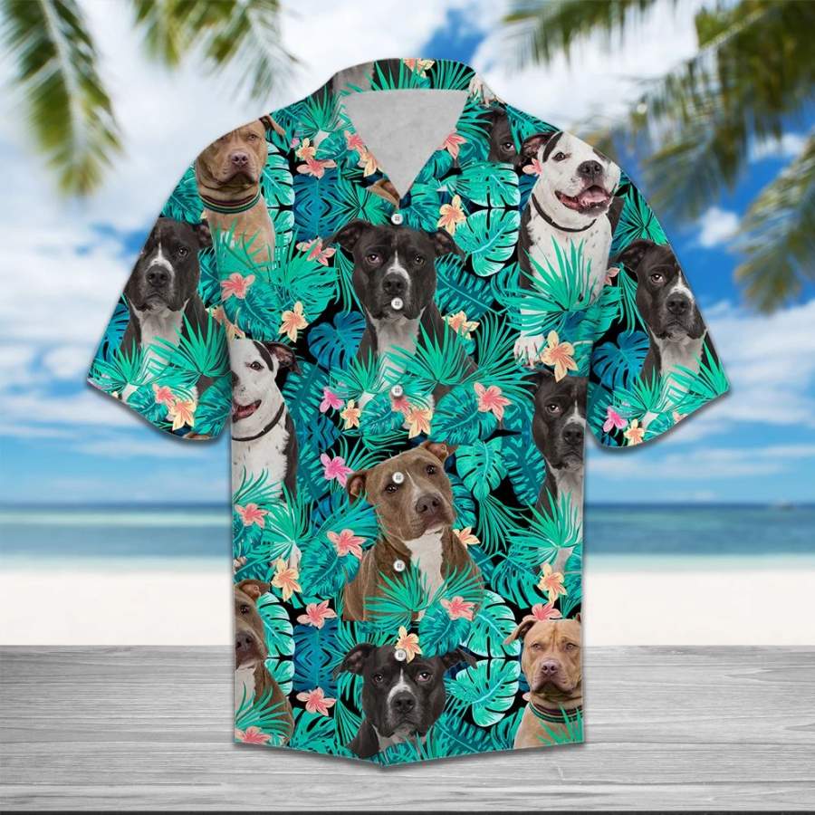 American Pitbull Terrier Tropical Hawaiian Shirt Ha96315